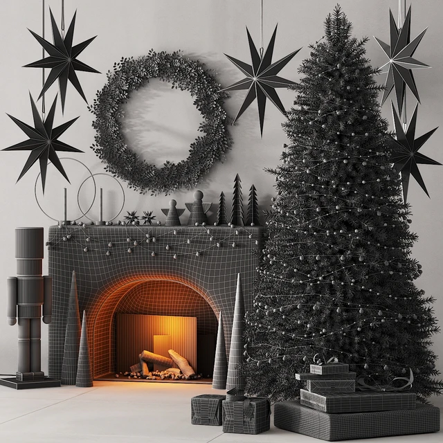 240 happy new year 04 christmas tree mono 01 light CORONA — Скачать