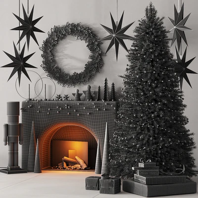 240 happy new year 04 christmas tree mono 01 light CORONA — Вид 4