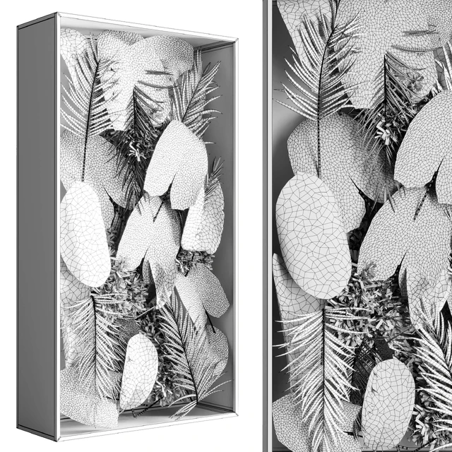 light box with tropical leaf garden in frame glass Smoked 01 — Descargar
