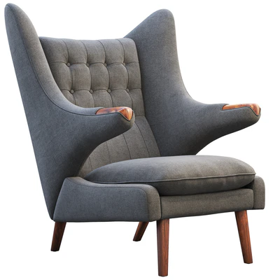 PP19 Papa Bear chair and ottoman — Ver 3