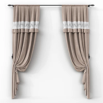 Linen curtains on the hooks — Ver 1