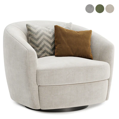 Marcy Upholstered Swivel Barrel Chair — Ver 1