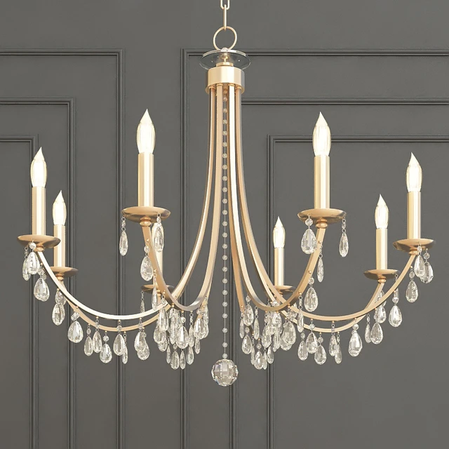 Hampton 8-Light Drum Shade Chrome Chandelier — Скачать