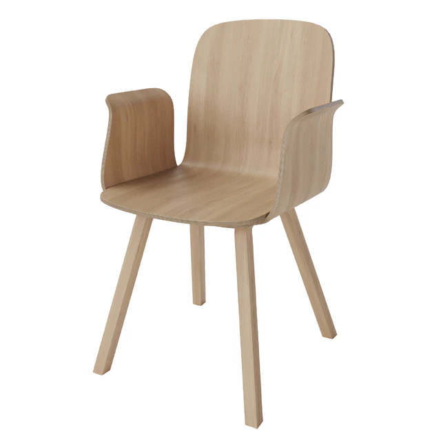 Palm veneer dining chair with armrest — Descargar