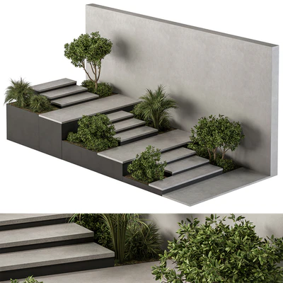 Landscape Furniture stairs with ivy and Garden - Architect Element 57 — Ver 1
