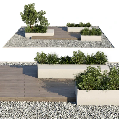 Backyard - Urban Environment Urban Furniture Green Benches 18 corona — Ver 4