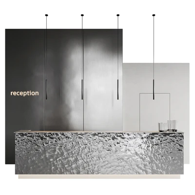 metal water reception desk — Ver 1