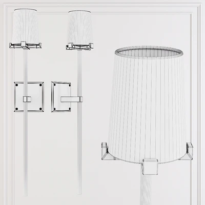 Restoration Hardware PAUILLAC TORCHE SCONCE Fabric shade and Black — Ver 2