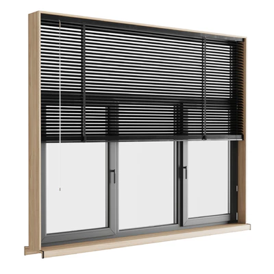 modern windows with Metal Blinds and wooden — Вид 3