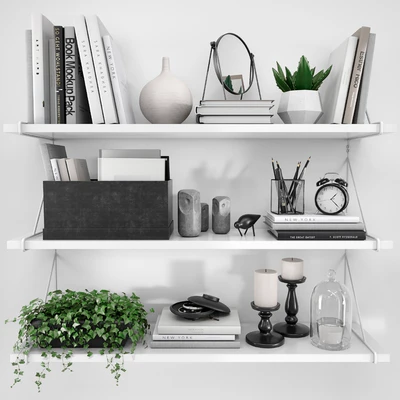 Полки БЕРГСХУЛЬТ / ПЕРСГУЛЬТ (IKEA) с декоративным наполнением — Вид 1