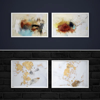 The collection of abstract paintings "Gold variations" — Ver 3