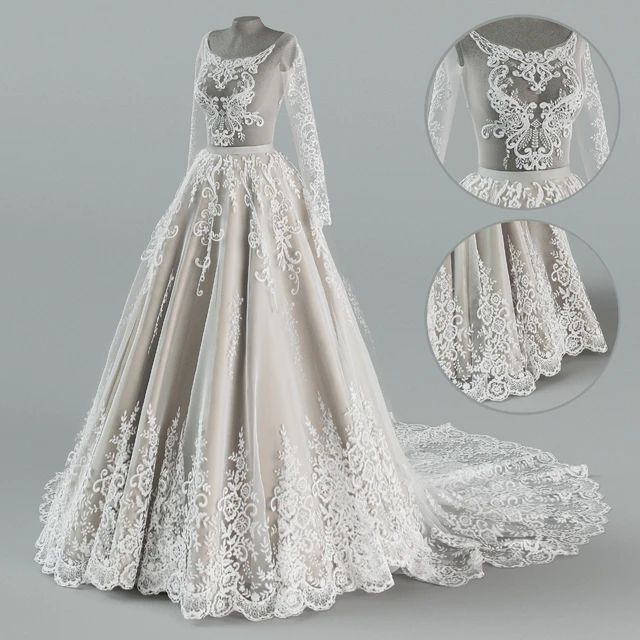 Wedding dress with train — Descargar