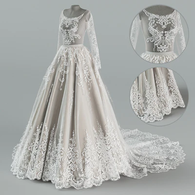 Wedding dress with train — Ver 1