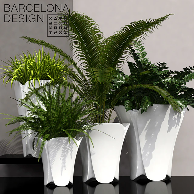Barcelona design flowerpots set 02 — Descargar
