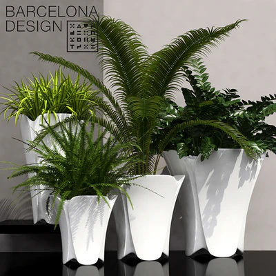 Barcelona design flowerpots set 02 — Ver 1