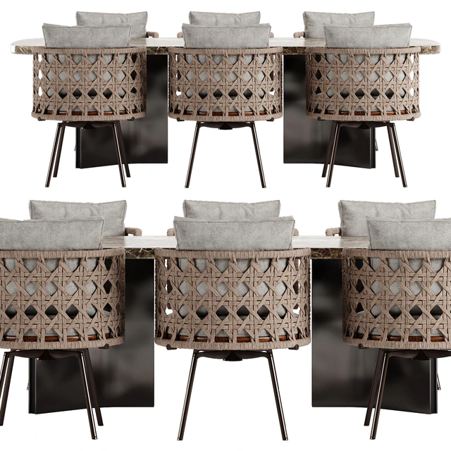 Minotti Tor II Nest chair Marvin table set — Descargar
