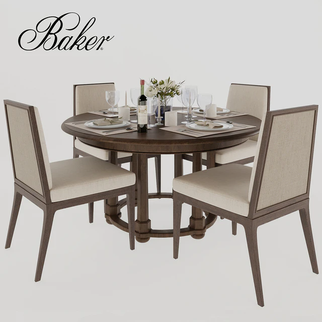 Baker Morris round dining table and Carmel chair — Скачать