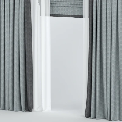 Curtains with Roman and tulle. — Ver 3