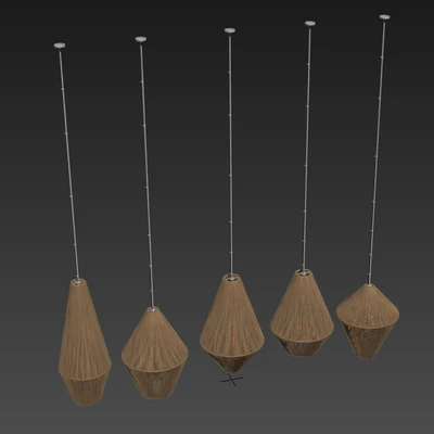 Lamp wood rattan wicker Cone n4 / Светильник плетеный из ротанга конус №4 — Вид 2