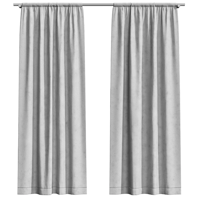 Linen curtains on a wooden cornice — Descargar