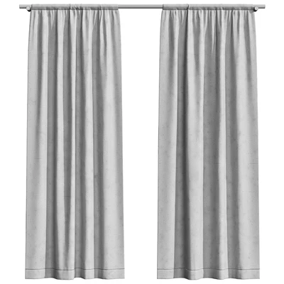 Linen curtains on a wooden cornice — Ver 2