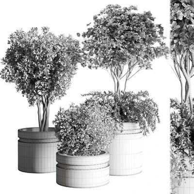 Tree pots and shrubs-bush collection 74 metal vase for outdoor indoor — Ver 2