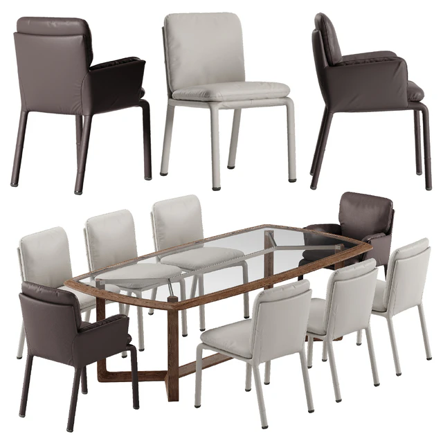 Natuzzi Ambra chair Amber table set — Descargar