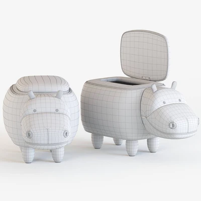 Hippo children's storage stool — Ver 2