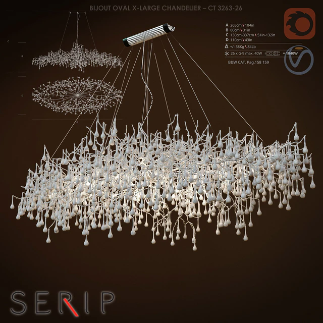 Люстра SERIP BIJOUT OVAL X-LARGE CHANDELIER — Скачать