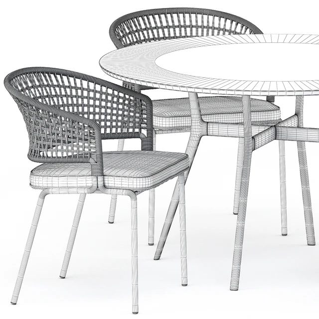 BRANCH bistro table, CTR armchair by Tribu — Descargar