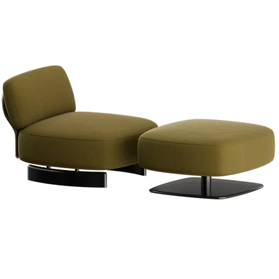 Saki Armchair and Footstool by Minotti — Вид 3