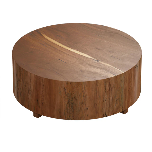Dillon Natural Yukas Round Wood Coffee Table (Crate and Barrel) — Descargar