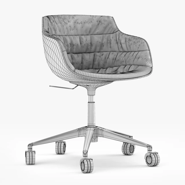 MDF italia chair Flow SLIM padded 5-Point Star Base on Castors — Descargar