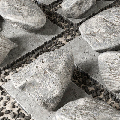 Slab tile gravel monument n1 / Square with stones monument — Ver 2