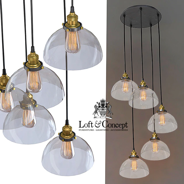 Suspension Loft Clear Glass SemiSphere Cloche 5 — Descargar