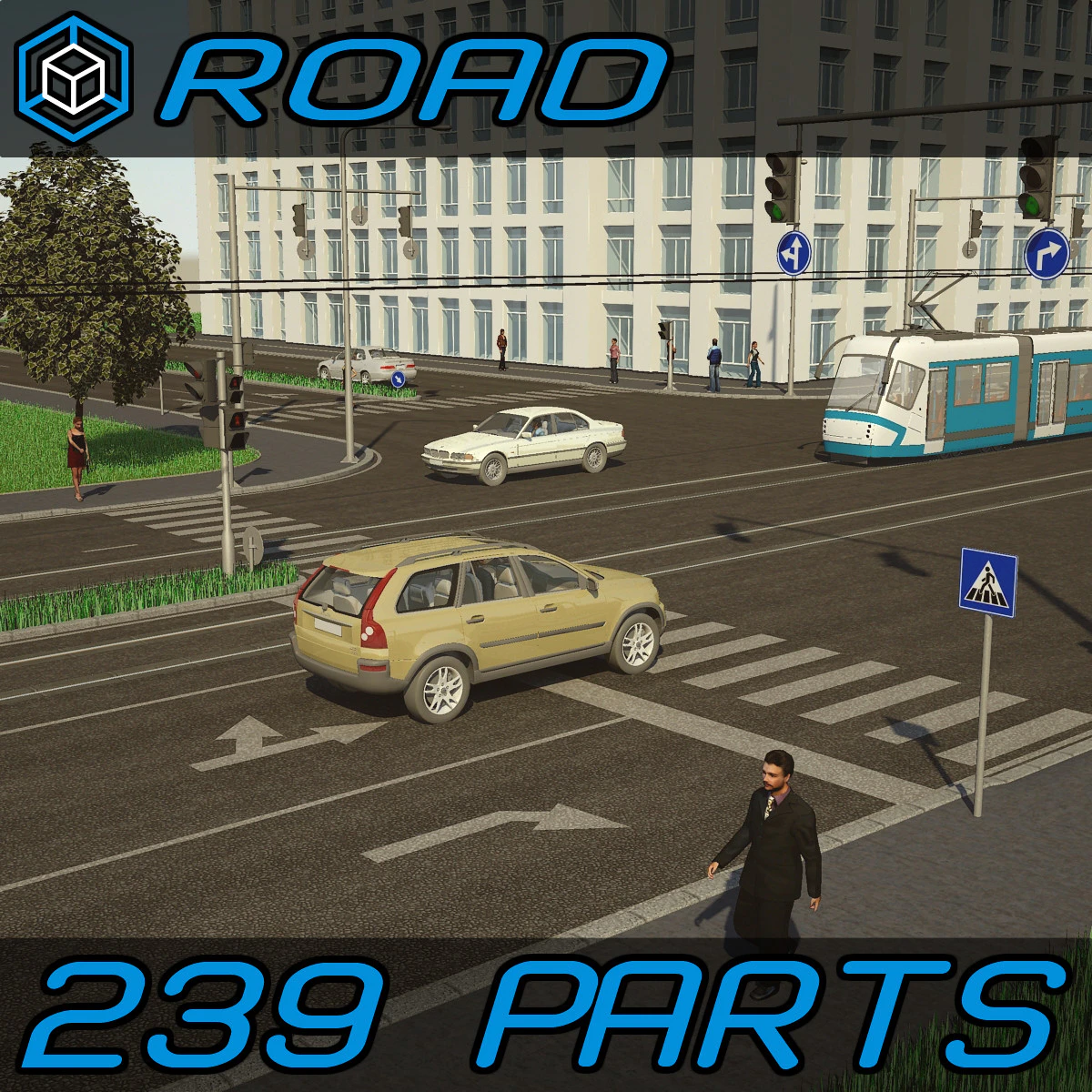 3d road elements pack — Скачать