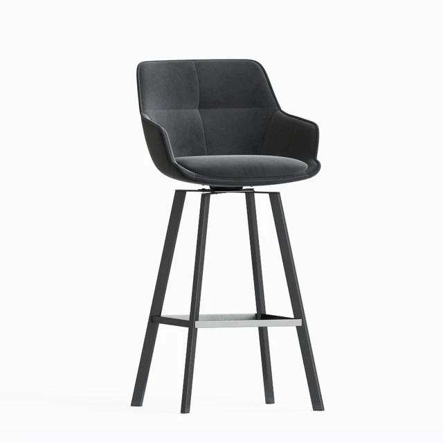 Black Krystoffer Velvet Swivel Bar Stools — Descargar