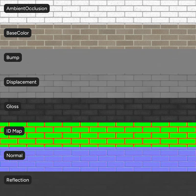 dragfaced running bond brick wall texture gray — View 3