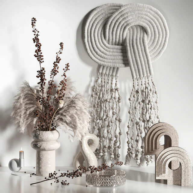 Decorative set 05 with Macrame and berry branch — Скачать
