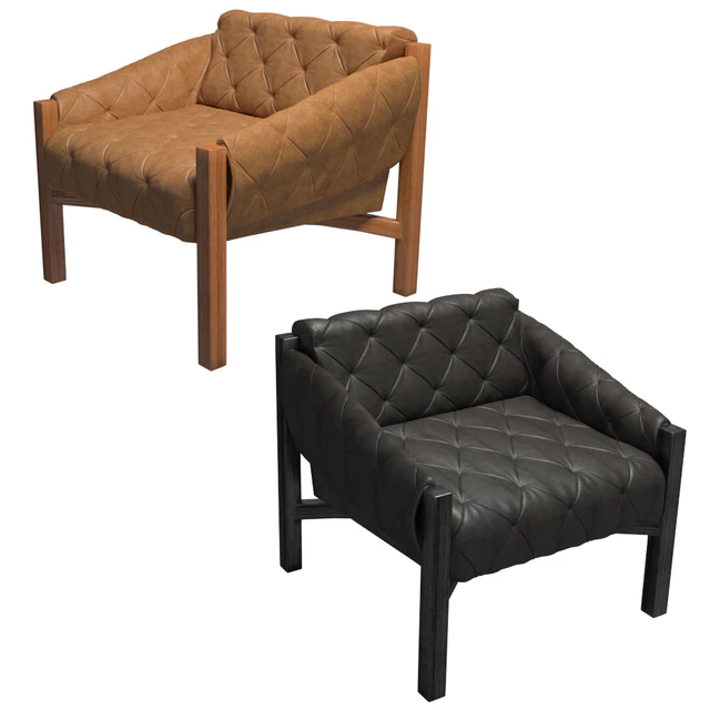 Abruzzo leather tufted chair — Скачать