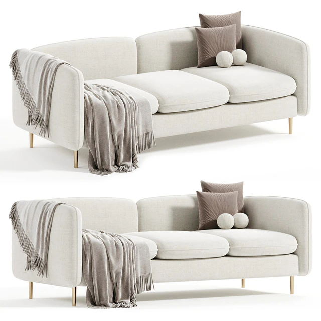 Ivy White Flannelette Loveseat Fabric 2 Seater Sofa — Скачать