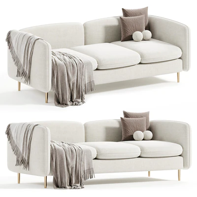 Ivy White Flannelette Loveseat Fabric 2 Seater Sofa — Вид 2