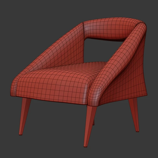 Retro Barrel Chair / Кресло из меха — Скачать