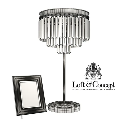 Table lamp RH 1920s Odeon Smoke Glass Fringe — Ver 2