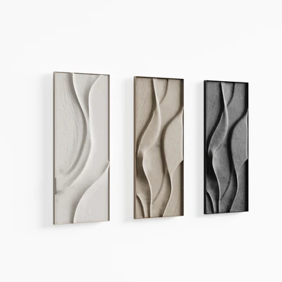 Folded wall art set 02 in three colors — Ver 2