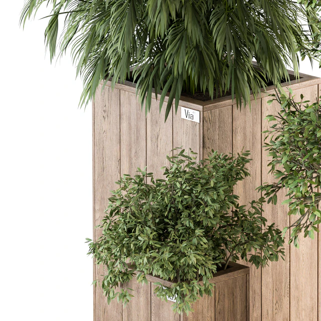 Outdoor Plant Set 297 - Wooden Plant Box — Скачать