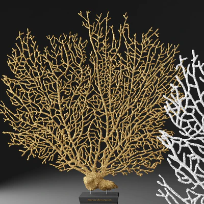 Marine decor CORAL, coral, luxury, gold, decor, figurine, luxury, marine — Ver 2