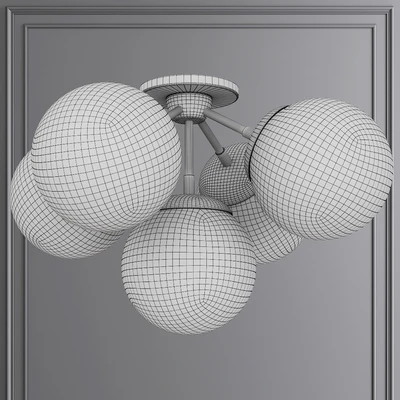 Modo Ceiling Mount 5 Globes Brushed Brass and Clear Glass — Вид 2