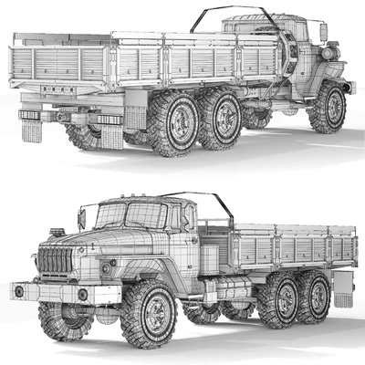 Ural 4320-0911 flatbed body 2015 — Ver 3