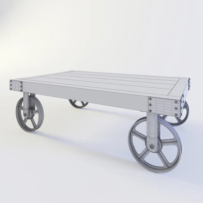 Coffee table on wheels in the style of "Loft" — Ver 2